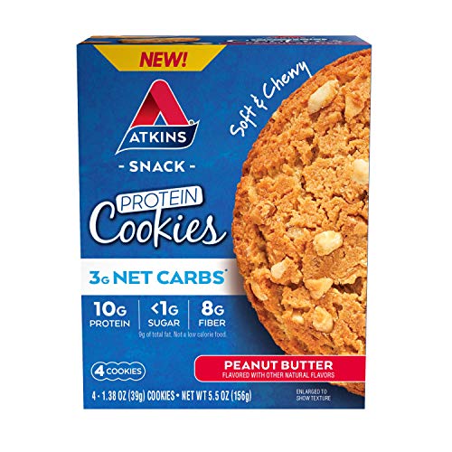 Atkins Peanut Butter Protein Cookie, Protein Dessert, Rich In Fiber, G Net Carb, G Sugar, Keto Friendly, Count