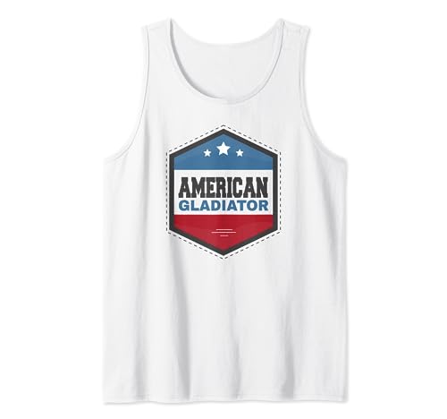 American Gladiator Usa Flag Gym Sports Quote Humor Tank Top