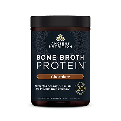 Ancient Nutrition Protein Powder Made From Real Bone Broth, Chocolate, G Protein Per Serving, Serving Tub, Gluten Free Hydrolyzed Collagen Peptides Supplement, Great In Protein Shakes