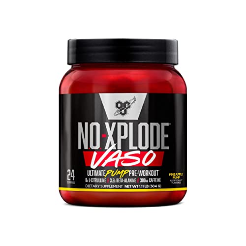 Bsn N.o. Xplode Vaso Pre Workout Powder With G Of L Citrulline And G Beta Alanine And Energy, Flavor Pineapple Pump, Servings