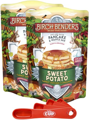 Birch Benders Sweet Potato Pancake And Waffle Mix, Oz (Pack Of ) With By The Cup Swivel Spoons