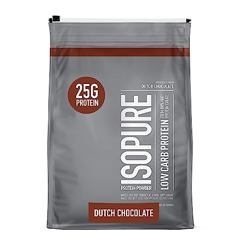 Isopure Protein Powder, Low Carb Whey Isolate, Gluten Free, Lactose Free, G Protein, Keto Friendly, Dutch Chocolate, Servings, Pound (Packaging May Vary)