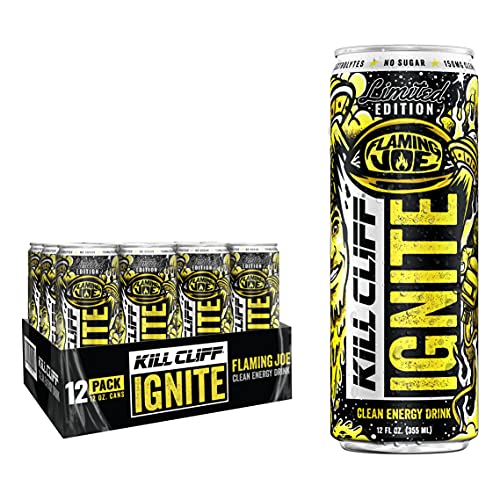 Kill Cliff Ignite Clean Energy Drink  Joe Rogan Spicy Pineapple Fusion  Natural Caffeine From Green Tea  Electrolytes &Amp; B Vitamins  Zero Sugar  Keto  Pack (Flaming Joe)