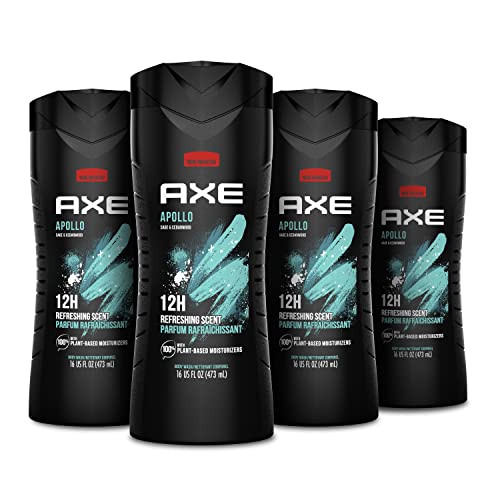 Axe Body Wash Apollo Count For Long Lasting Freshness Sage &Amp; Cedarwood Men'S Body Wash With Odor Busting Prebiotics Oz