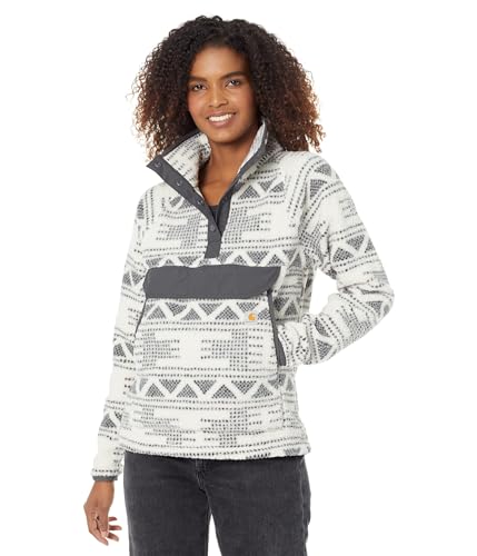 Carhartt Womens Relaxed Fit Fleece Pullover Outerwear, Malt Geo Aztec, Medium Us