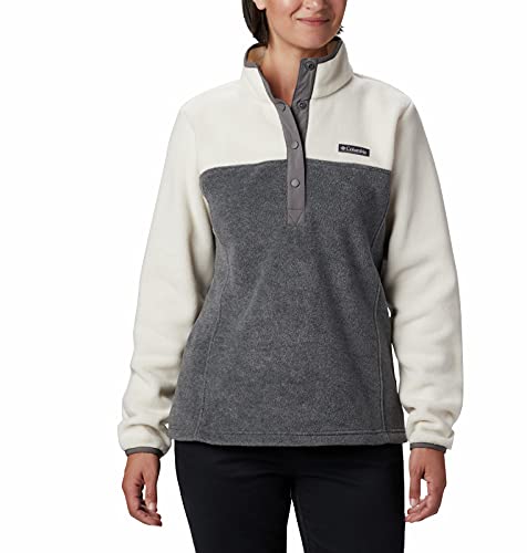 Columbia Women'S Benton Springs Snap Pullover, City Grey Heatherchalk, Medium