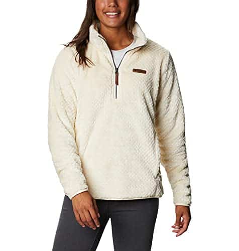 Columbia Women'S Fire Side Sherpa Zip, Chalk, Large