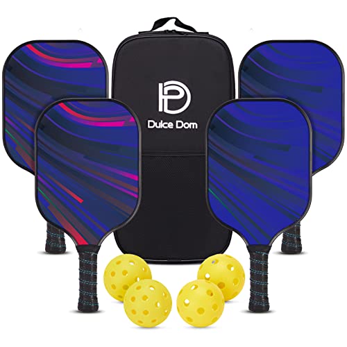 Dulce Dom Pickleball Paddles Set Of , Usapa Approved Pickleball Paddles Rackets Set, Lightweight Paddles With Pickle Balls And Portable Bag For Beginners Indoor Outdoor Sports