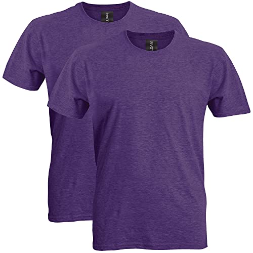 Gildan Adult Softstyle Cotton T Shirt, Style G, Multipack, Heather Purple (Pack), X Large