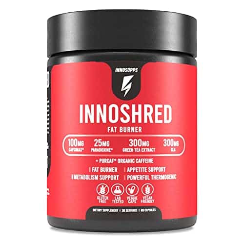 Inno Shred   Day Time Fat Burner  Mg Capsimax, Grains Of Paradise, Organic Caffeine, Green Tea Extract, Appetite Suppressant, Weight Loss Support (Veggie Capsules)  (With Stimulant)