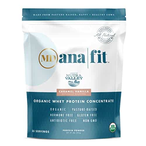 Md Ana Fit   Organic Whey Concentrate Protein Powder, Pasture Raised All Natural Hormone Free (Caramel Vanilla, Lb Bag)