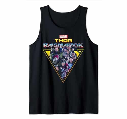 Marvel Thor Ragnarok Main Cast Triangle Portrait Tank Top