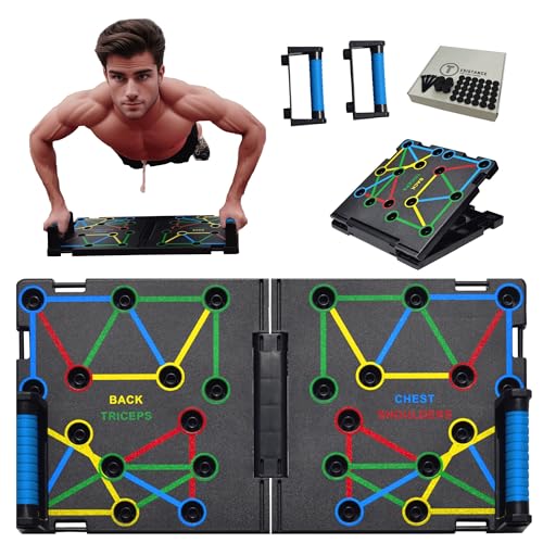 Tesistance Large Push Up Board For Men &Amp; Women, Perfect Push Up Bars For Strength Training, Multi Function At Home Workout Equipment, Foldable Pushup Handles For Floor, Fitness Gifts For Men &Amp; Women