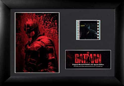 Trend Setters Dc Comics Â The Batman Â Red And Black Rain Â Filmcells Â X Â Minicell Desktop Presentation Â Featuring Mm Film Clip With Easel Stand Â Officially Licensed Movie Collectible