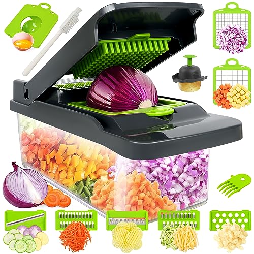 Vegetable Chopper,Food Chopper,Pro Inultifunctional Onion Chopper,Veggie Chopper,Vegetable Chopper With Container,Vegetable Slicer Dicer Cutter,Mandoline Slicer,Salad,Garlic Chopper (In)