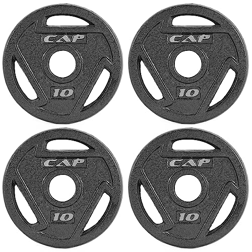 Cap Barbell Inch Olympic Grip Weight Plate, Lb, Set Of ,Black