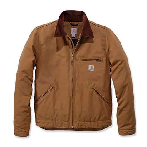 Carhartt Mens Relaxed Fit Duck Blanket Lined Detroit Jacket Work Utility Outerwear, Carhartt Brown, Medium Us