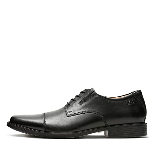 Clarks Men'S Tilden Cap Oxford Shoe,Black Leather, Us