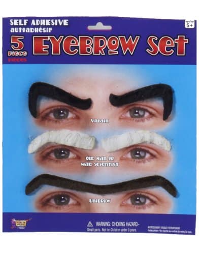 Forum Novelties Eyebrow Set, Blackgrey