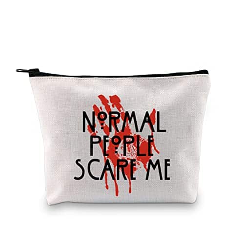 Gjtim Horror Story Tv Show Inspired Gift Normal People Scare Me Halloween Party Supplies Makeup Bag (Scare Me Bag)