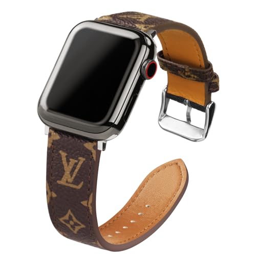 Gureeio   Leather Apple Watch Bands, Compatible With Apple Watch Straps Mm Mm Mm Mm Mm Mm Mm, For Iwatch Seriesseultraultra(Silver Buckle) (, Cortex)