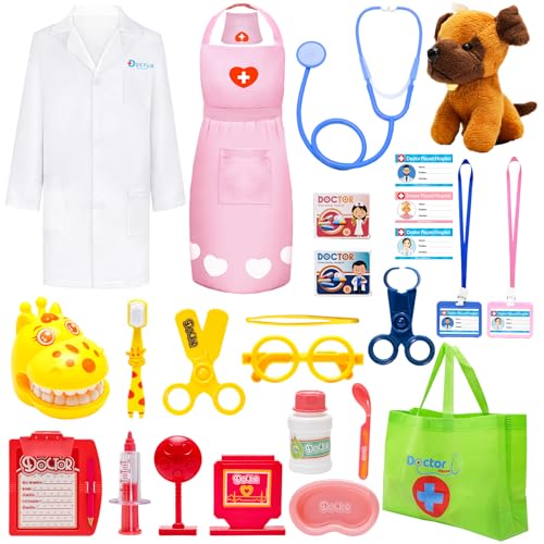 Kids Toys,Doctor Kit For Toddlers ,Pretend Play Christmas Birthday Gift Ideas,Toys For Year Old Girls Boys,Toddler Girls Toys Dentist Kit Doctor Nurse Costume For Dress Up And Role Play