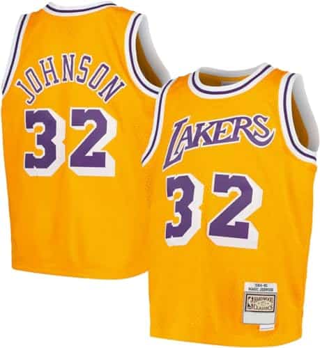 Magic Johnson Los Angeles Lakers Yellow #Kids Hardwood Classic Edition Swingman Player Jersey ()