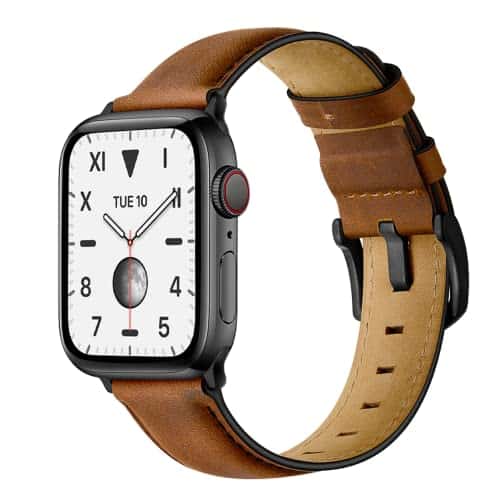 Mifa Made For Apple Watch Ultra Band Mm Mm Mm Mm Series Se Odern Classic Leather Vintage Dressy Bands Dark Brown Replacement Straps Sweatproof Iwatch Nike Space Brown