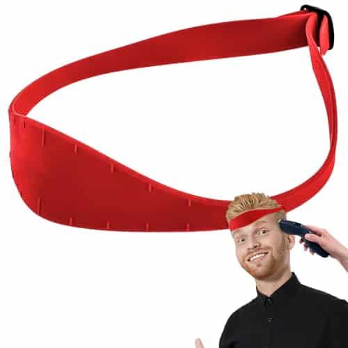 Neckline Shaving Template And Hair Trimming Guide, Silicone Curved Haircut Band For Diy Haircutting Creating Clean Straight Neck Hairline, Fade And Taper Guide For Hair Clippers (Red)