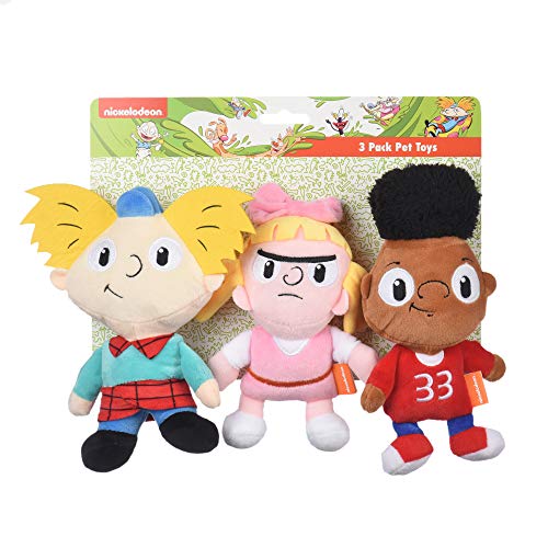 Nickelodeon For Pets Hey Arnold Piece Arnold, Helga, Gerald Figure Plush Dog Toys  Inch Soft Fabric Small Dog Toys   Hey Arnold Character Dog Toys For All Dogs From S Nickelodeon Tv Show