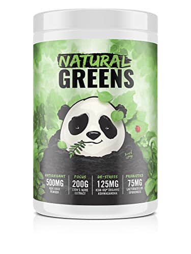 Panda Supps Natural Greens Superfood, Wheat Grass,Spirulina, Chlorella, LionâS Mane, Cordyceps, Ashwagandha,Ginger, Tumeric, Acai, Pomegranate, Ginsing, Pro Biotics,No Artificial Anything (Pineapple)