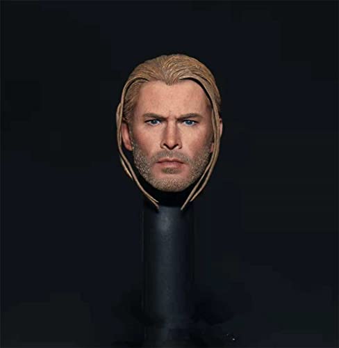 Scale Male Head Sculpt, European Man Chris Hemsworth Head Carved For Inch Action Figure Doll (D)