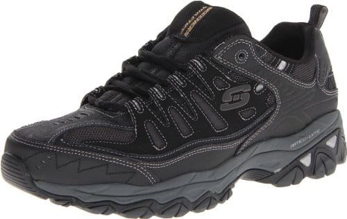 Skechers Mens After Burn   Memory Fit Lace Up Fashion Sneakers, Black, X Wide Us