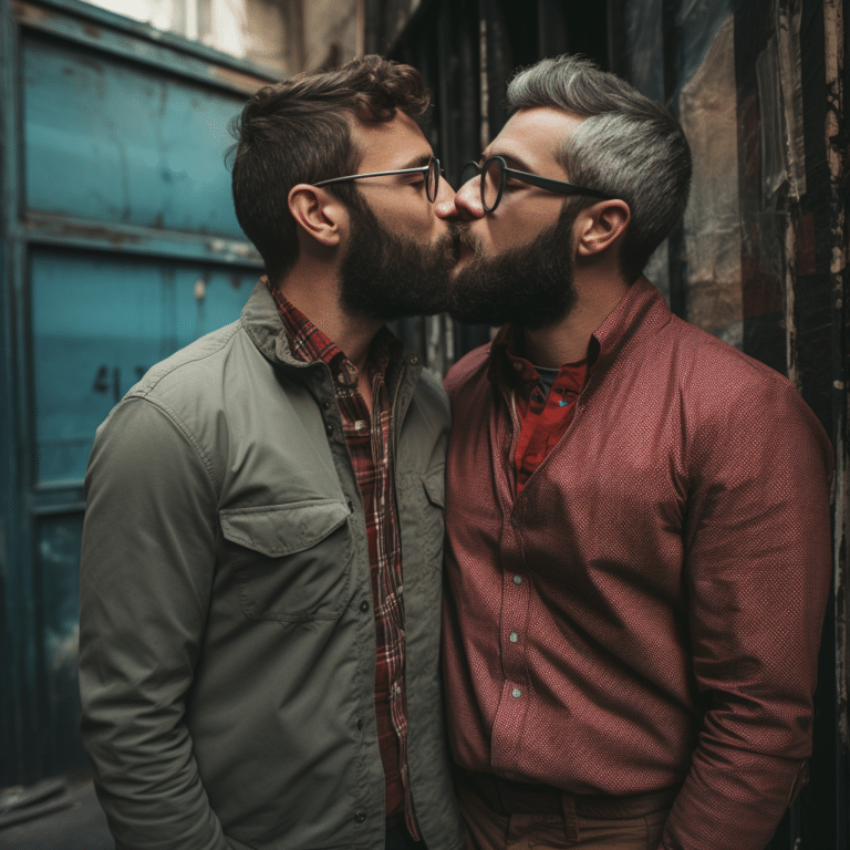 men kissing gay