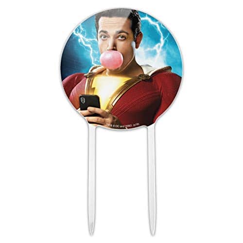 Acrylic Shazam! Movie Bubblegum Poster Cake Topper Party Decoration For Wedding Anniversary Birthday Graduation