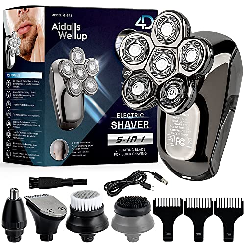 Aidallswellup Head Shavers For Bald Men Waterproof Bald Head Shavers For Men   Close Shaving Bald Head Shavers For Men Skull   Electric Head Shaver