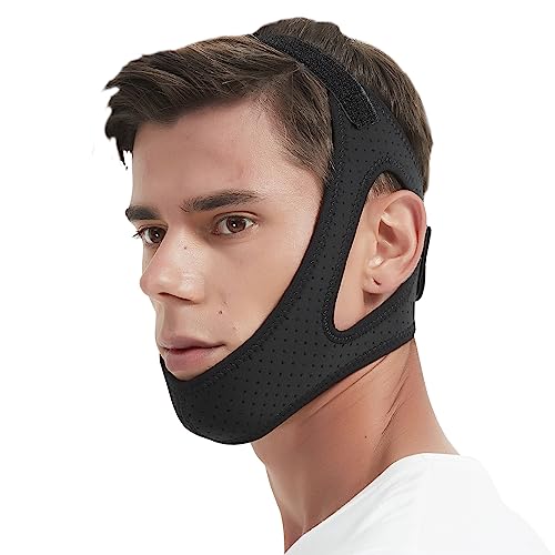 Better Night'S Sleep Chin Strap For Cpap Users, Keep Mouth Closed While Sleeping Chin Strap For Snoring, Stop Noise Anti Snoring Chin Strap For Men And Women (Black)