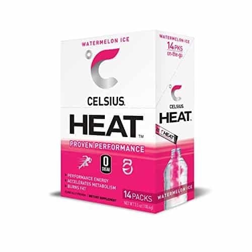 Celsius Heat On The Go Performance Energy Powder Stick Packets, Watermelon Ice (Pack Of )