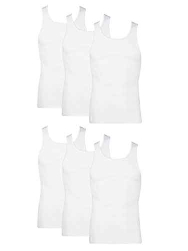 Hanes Men Hanes Men'S Cotton Tank Undershirts Pack, Moisture Wicking Ribbed Tanks, Lightweight Cotton Tank Undershirts