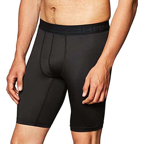 Hanes Men'S Sport Performance Compression Short, Ebonyebony, Large