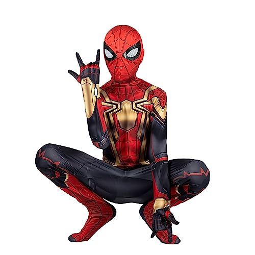 Marvel Integrated Spider Man Official Youth Deluxe Zentai Suit   Spandex Jumpsuit With Printed Design And Spandex Detachable Mask With Plastic Eyes