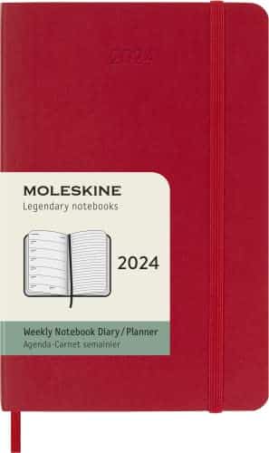 Moleskine Classic Onth Eekly Planner, Soft Cover, Pocket (X ), Scarlet Red