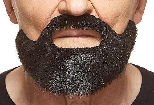 Mustaches Self Adhesive, Novelty, Short Boxed Fake Beard, False Facial Hair, Costume Accessory For Adults, Black Lustrous Color