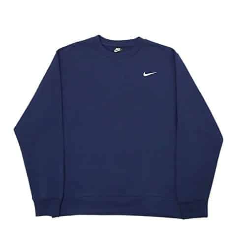 Nike Club Fleece Crew Men'S Sweatshirt Crewneck (Navy, Medium)