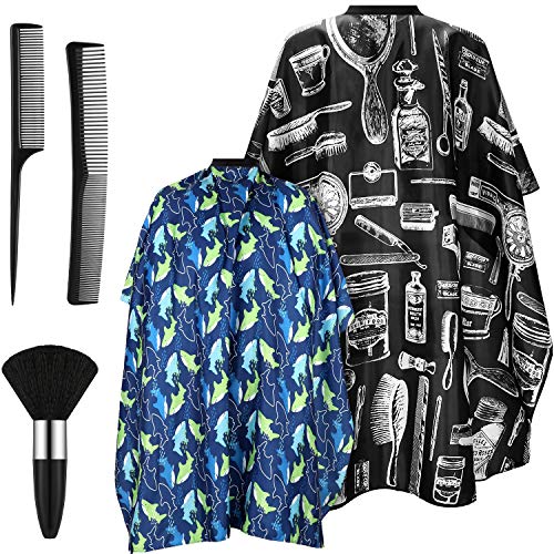 Pieces Salon Barber Cape Sets Hair Cutting Salon Styling Cape Hairdresser Haircut Apron Gown Neck Duster Brush And Hair Cutting Rat Tail Comb For Men Women Kid Children Hairdressing