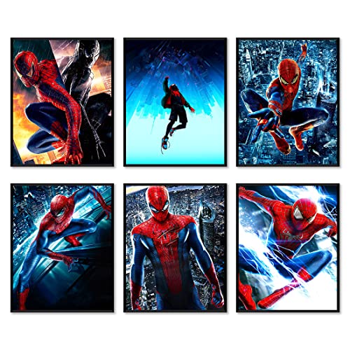 Spider Poster   Themed Art Paintings Set Of X Frameless Posters Canvas Art Posters Cartoon Posters Kids Boys Birthday Gifts Playroom Decor Art Prints Art Wall Decor Posters Home Decor