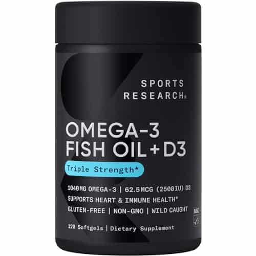 Sports Research Triple Strength Mg Omega From Wild Alaska Pollock With Vitamin Diu  In Vitamin D &Amp; Omega Dha Fish Oil Supplement Supporting Heart Health   Softgels