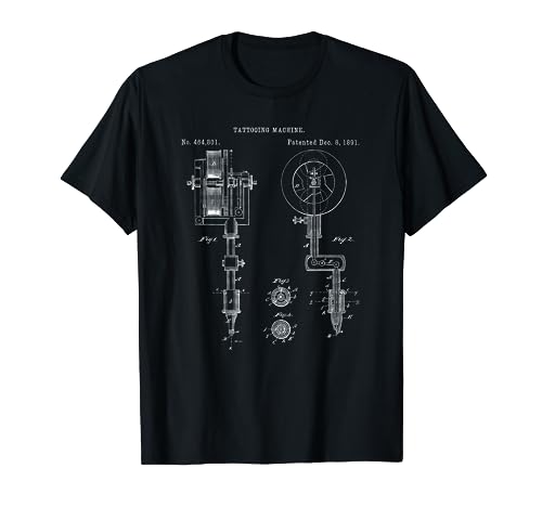 Vintage Tattoo Artist Gun Shirt   Inking Machine Drawing Tee