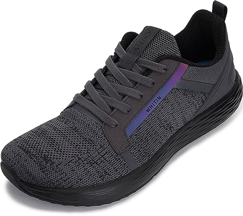 Whitin Men'S Wide Width Toe Box Road Running Athletics Tennis Sports Breathable Indoor Lightweight Gym Rubber Non Slip Cushioned Grey