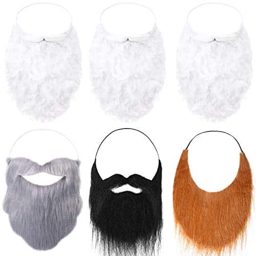 Willbond Pieces Fake Beards Mustaches Christmas Halloween Beard Adult Kid (Long Style)